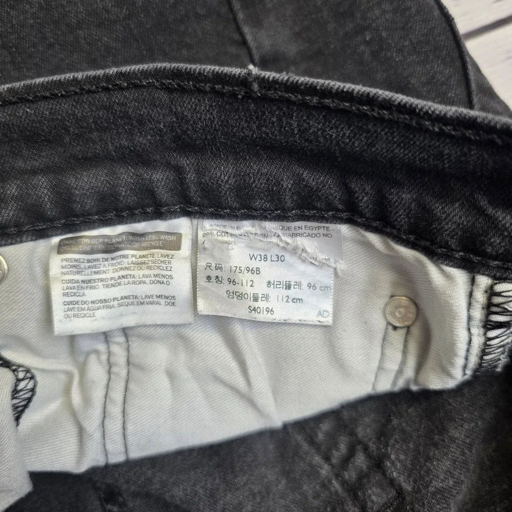 Levis‎ 514 Jeans Mens 38x30 Black Dark Wash Straight Fit Mid Rise Cotton